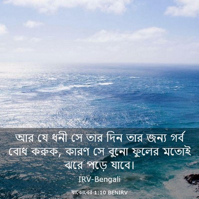 Picture 03 - যাকোবের 1:10 BENIRV - আর যে ধনী সে তার - Bible Verse Picture