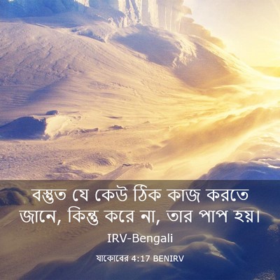 Picture 03 - যাকোবের 4:17 BENIRV - বস্তুত যে কেউ ঠিক - Bible Verse Picture