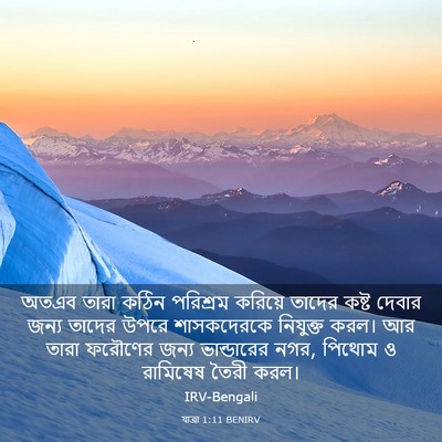Picture 03 - যাত্ৰা 1:11 BENIRV - অতএব তারা কঠিন - Bible Verse Picture