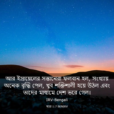 Picture 03 - যাত্ৰা 1:7 BENIRV - আর ইস্রায়েলের - Bible Verse Picture