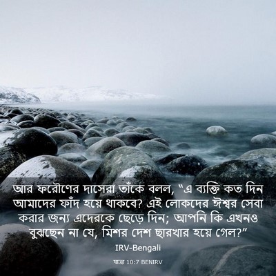 Picture 03 - যাত্ৰা 10:7 BENIRV - আর ফরৌণের দাসেরা - Bible Verse Picture