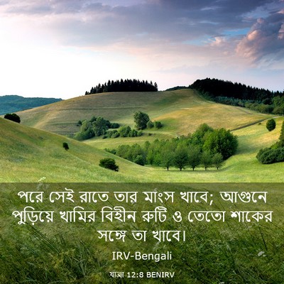 Picture 03 - যাত্ৰা 12:8 BENIRV - পরে সেই রাতে তার - Bible Verse Picture