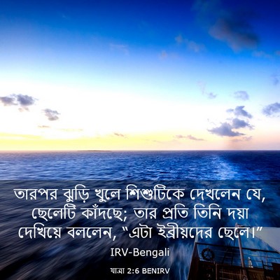 Picture 03 - যাত্ৰা 2:6 BENIRV - তারপর ঝুড়ি খুলে - Bible Verse Picture
