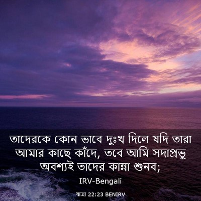 Picture 03 - যাত্ৰা 22:23 BENIRV - তাদেরকে কোন ভাবে - Bible Verse Picture