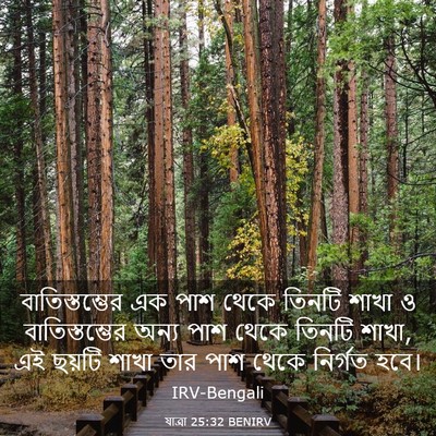 Picture 03 - যাত্ৰা 25:32 BENIRV - বাতিস্তম্ভের এক - Bible Verse Picture