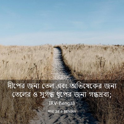 Picture 03 - যাত্ৰা 25:6 BENIRV - দীপের জন্য তেল এবং - Bible Verse Picture
