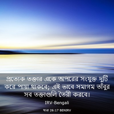 Picture 03 - যাত্ৰা 26:17 BENIRV - প্রত্যেক তক্তার - Bible Verse Picture