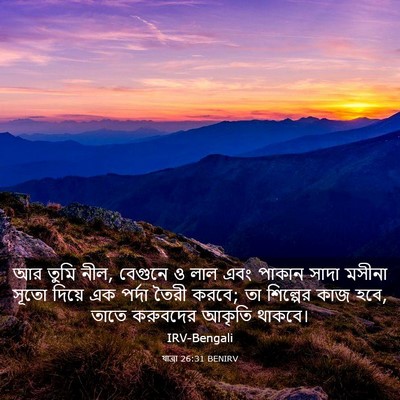 Picture 03 - যাত্ৰা 26:31 BENIRV - আর তুমি নীল, বেগুনে - Bible Verse Picture