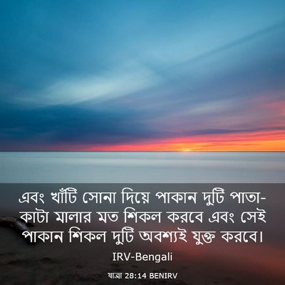 Picture 03 - যাত্ৰা 28:14 BENIRV - এবং খাঁটি সোনা - Bible Verse Picture