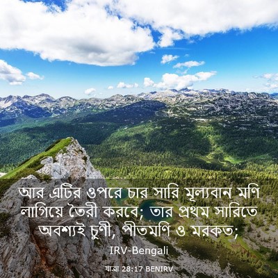 Picture 03 - যাত্ৰা 28:17 BENIRV - আর এটির ওপরে চার - Bible Verse Picture