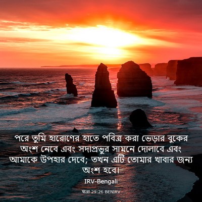 Picture 03 - যাত্ৰা 29:26 BENIRV - পরে তুমি হারোণের - Bible Verse Picture