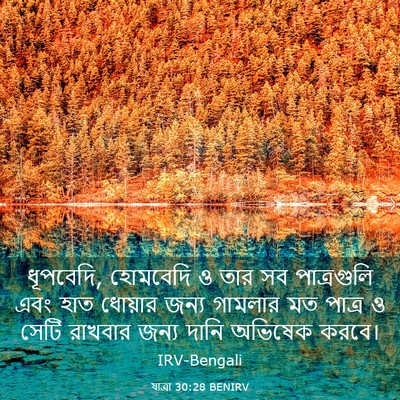 Picture 03 - যাত্ৰা 30:28 BENIRV - ধূপবেদি, হোমবেদি ও - Bible Verse Picture