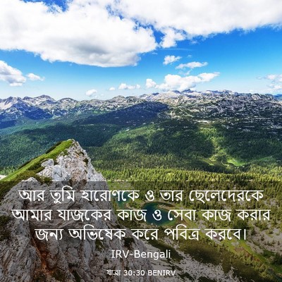 Picture 03 - যাত্ৰা 30:30 BENIRV - আর তুমি হারোণকে ও - Bible Verse Picture