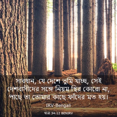 Picture 03 - যাত্ৰা 34:12 BENIRV - সাবধান, যে দেশে - Bible Verse Picture