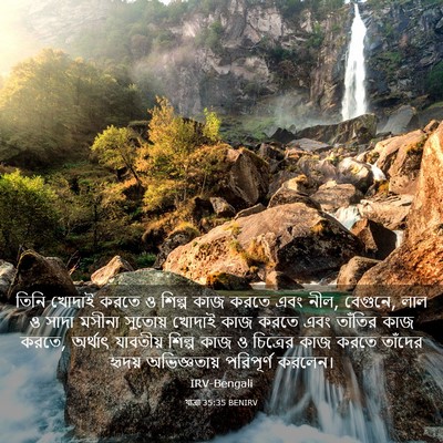 Picture 03 - যাত্ৰা 35:35 BENIRV - তিনি খোদাই করতে ও - Bible Verse Picture