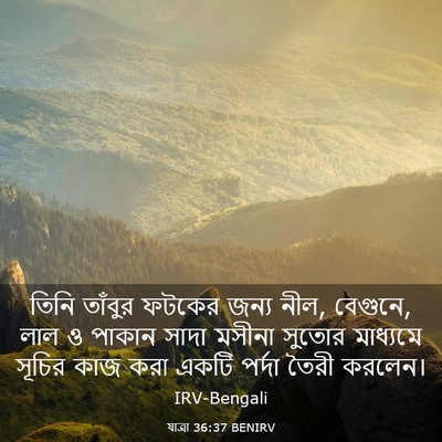 Picture 03 - যাত্ৰা 36:37 BENIRV - তিনি তাঁবুর ফটকের - Bible Verse Picture