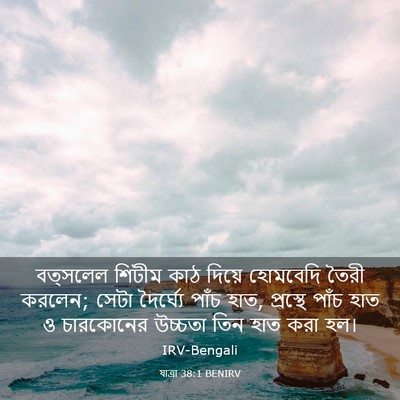 Picture 03 - যাত্ৰা 38:1 BENIRV - বত্সলেল শিটীম কাঠ - Bible Verse Picture