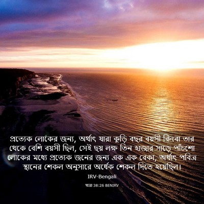 Picture 03 - যাত্ৰা 38:26 BENIRV - প্রত্যেক লোকের - Bible Verse Picture