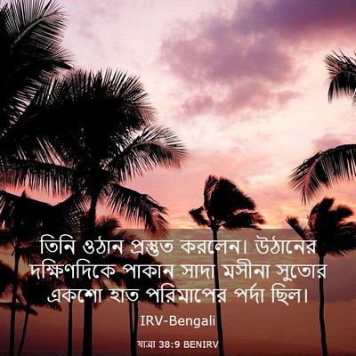 Picture 03 - যাত্ৰা 38:9 BENIRV - তিনি ওঠান - Bible Verse Picture