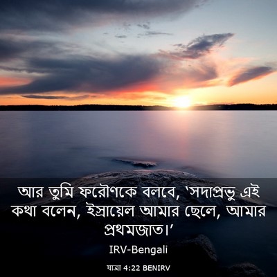 Picture 03 - যাত্ৰা 4:22 BENIRV - আর তুমি ফরৌণকে - Bible Verse Picture