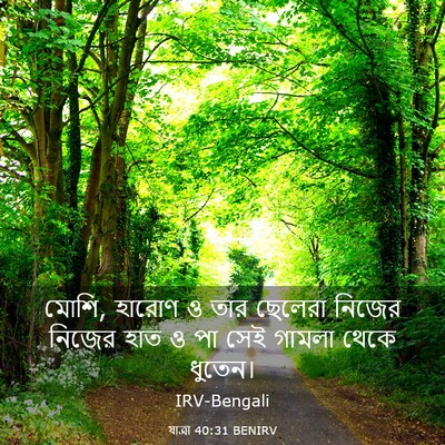 Picture 03 - যাত্ৰা 40:31 BENIRV - মোশি, হারোণ ও তার - Bible Verse Picture
