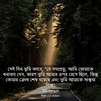 Picture 03 - যিচয়া 12:1 BENIRV - সেই দিন তুমি বলবে, - Bible Verse Picture