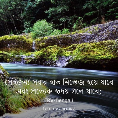 Picture 03 - যিচয়া 13:7 BENIRV - সেইজন্য সবার হাত - Bible Verse Picture
