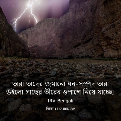 Picture 03 - যিচয়া 15:7 BENIRV - তারা তাদের জমানো - Bible Verse Picture