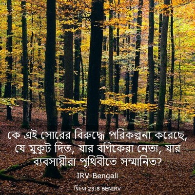 Picture 03 - যিচয়া 23:8 BENIRV - কে এই সোরের - Bible Verse Picture
