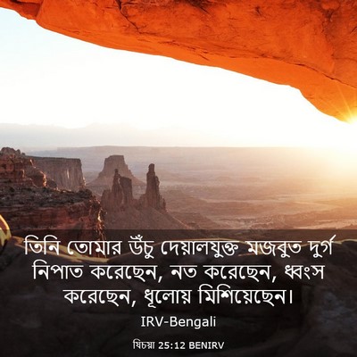 Picture 03 - যিচয়া 25:12 BENIRV - তিনি তোমার উঁচু - Bible Verse Picture