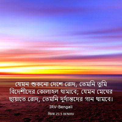 Picture 03 - যিচয়া 25:5 BENIRV - যেমন শুকনো দেশে - Bible Verse Picture