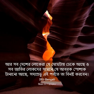 Picture 03 - যিচয়া 25:7 BENIRV - আর সব দেশের লোকেরা - Bible Verse Picture