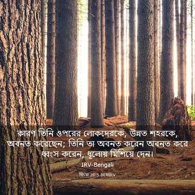 Picture 03 - যিচয়া 26:5 BENIRV - কারণ তিনি ওপরের - Bible Verse Picture