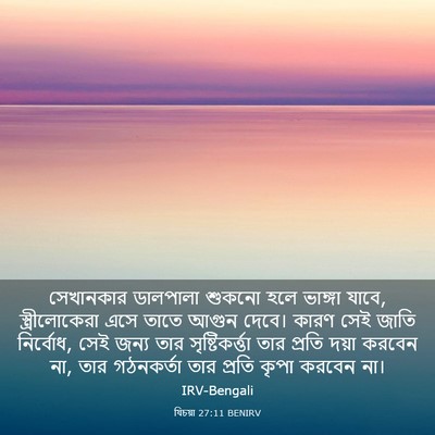 Picture 03 - যিচয়া 27:11 BENIRV - সেখানকার ডালপালা - Bible Verse Picture