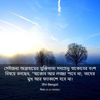 Picture 03 - যিচয়া 29:22 BENIRV - সেইজন্য - Bible Verse Picture