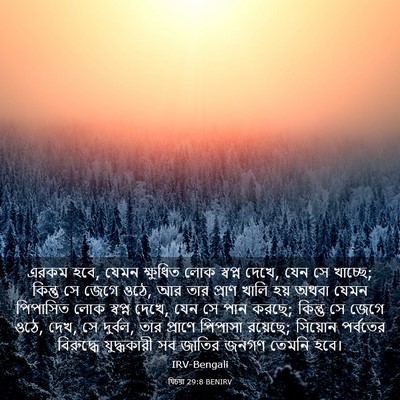 Picture 03 - যিচয়া 29:8 BENIRV - এরকম হবে, যেমন - Bible Verse Picture