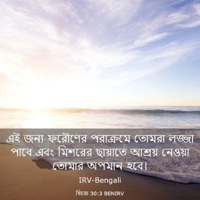 Picture 03 - যিচয়া 30:3 BENIRV - এই জন্য ফরৌণের - Bible Verse Picture