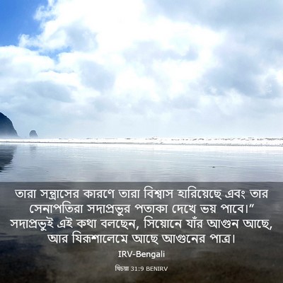 Picture 03 - যিচয়া 31:9 BENIRV - তারা সন্ত্রাসের - Bible Verse Picture