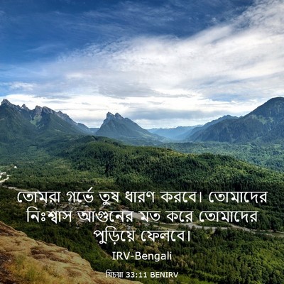 Picture 03 - যিচয়া 33:11 BENIRV - তোমরা গর্ভে তুষ - Bible Verse Picture
