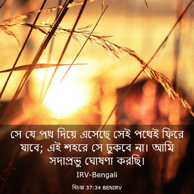 Picture 03 - যিচয়া 37:34 BENIRV - সে যে পথ দিয়ে - Bible Verse Picture
