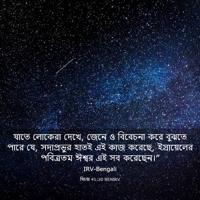Picture 03 - যিচয়া 41:20 BENIRV - যাতে লোকেরা দেখে, - Bible Verse Picture