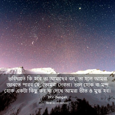 Picture 03 - যিচয়া 41:23 BENIRV - ভবিষ্যতে কি হবে তা - Bible Verse Picture
