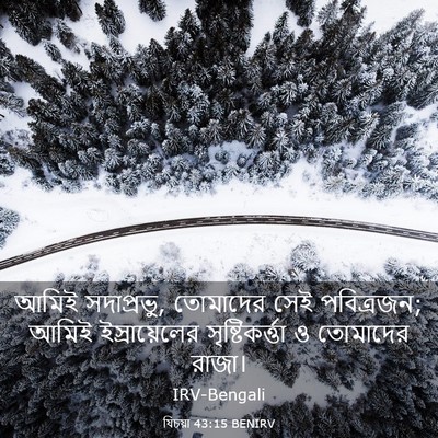 Picture 03 - যিচয়া 43:15 BENIRV - আমিই সদাপ্রভু, - Bible Verse Picture
