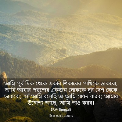 Picture 03 - যিচয়া 46:11 BENIRV - আমি পূর্ব দিক থেকে - Bible Verse Picture