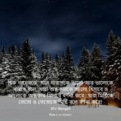 Picture 03 - যিচয়া 5:20 BENIRV - ধিক তাদেরকে, যারা - Bible Verse Picture