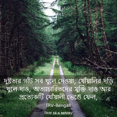Picture 03 - যিচয়া 58:6 BENIRV - দুষ্টতার গাঁট সব - Bible Verse Picture