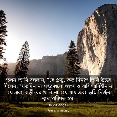 Picture 03 - যিচয়া 6:11 BENIRV - তখন আমি বললাম, “হে - Bible Verse Picture