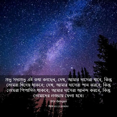 Picture 03 - যিচয়া 65:13 BENIRV - প্রভু সদাপ্রভু এই - Bible Verse Picture
