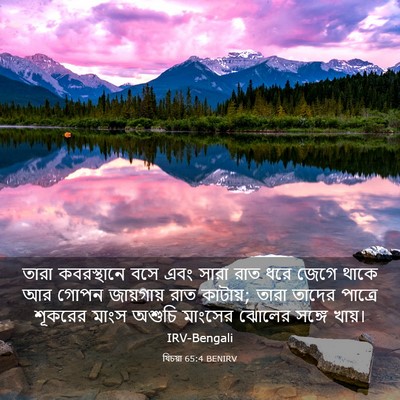 Picture 03 - যিচয়া 65:4 BENIRV - তারা কবরস্থানে - Bible Verse Picture
