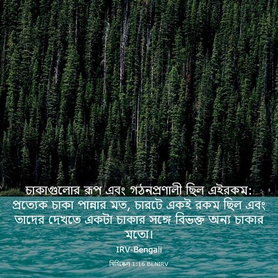 Picture 03 - যিহিষ্কেল 1:16 BENIRV - চাকাগুলোর রূপ এবং - Bible Verse Picture
